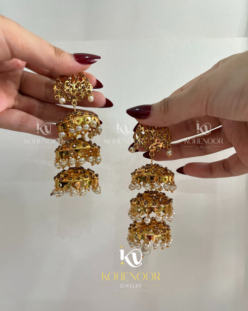 Rimsha Chandbali Jhumka Earrings